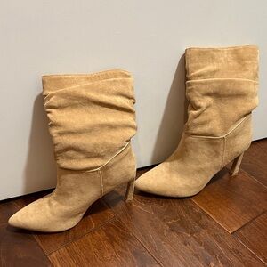 Kaliana Faux Suede Scrunch Booties - Sand size 8 boots slouch style Vici